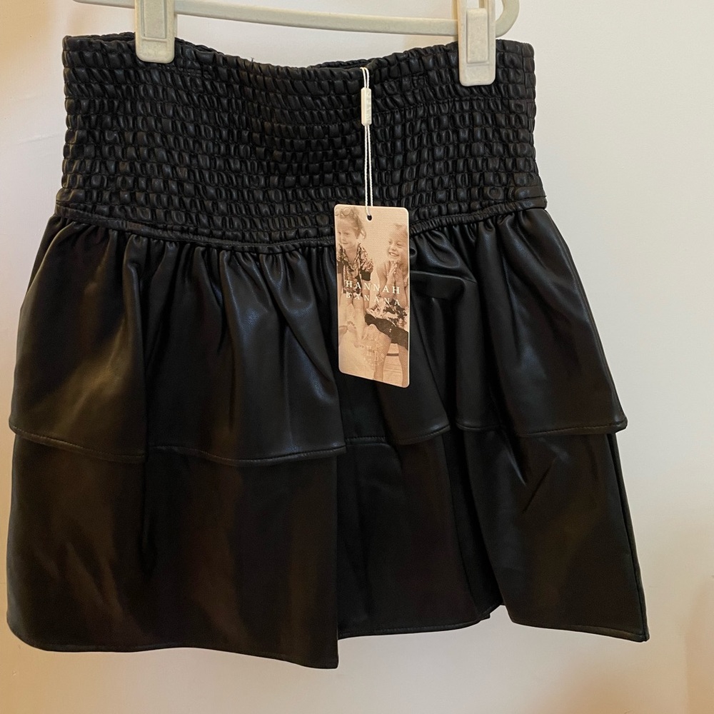 Hannah Banana Faux Leather Skirt